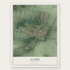 Gates, Tennessee map print, the full design