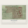 Bellwood, Illinois map print, the full design