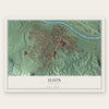 Ilion, New York map print, the full design