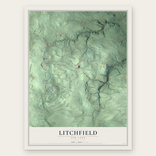 Litchfield, New York map print, the full design