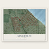 Kenilworth, Illinois map print, the full design