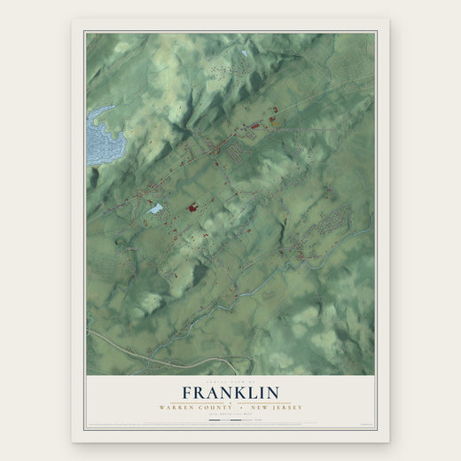 Franklin, Warren County, New Jersey map print, the full design