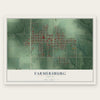 Farmersburg, Indiana map print, the full design