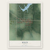 Riley, Indiana map print, the full design