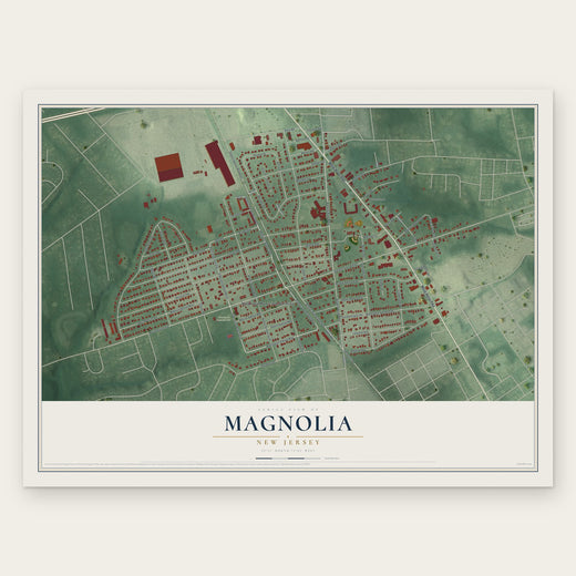 Magnolia, New Jersey map print, the full design