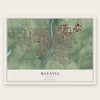 Batavia, Illinois map print, the full design