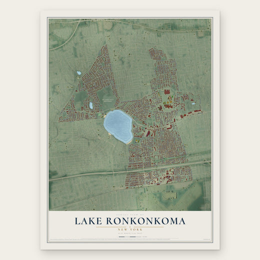 Lake Ronkonkoma, New York map print, the full design