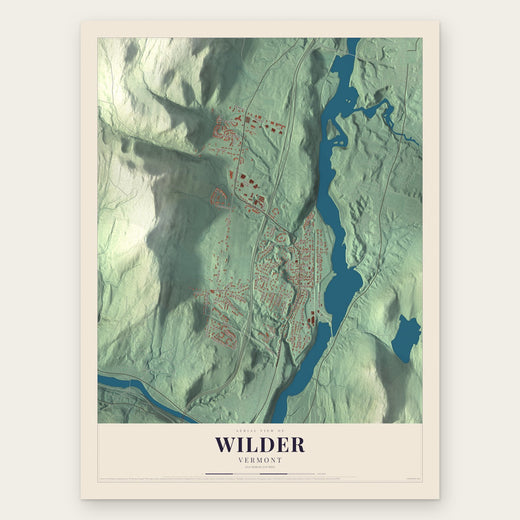 Wilder, Vermont map print, the full design