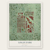 Logan Park, Minnesota map print, the full design