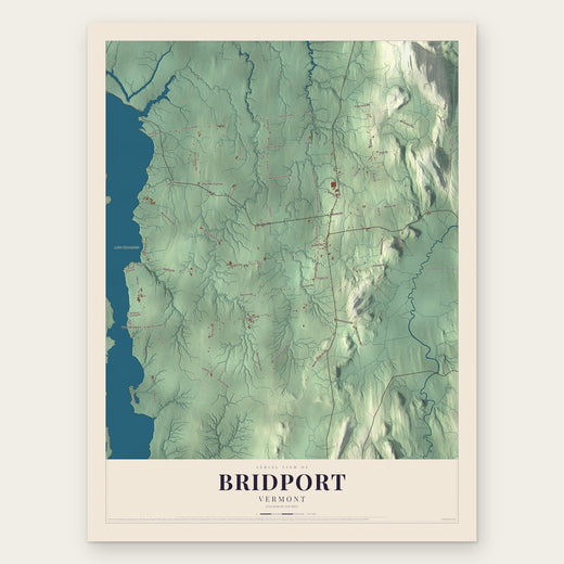 Bridport, Vermont map print, the full design