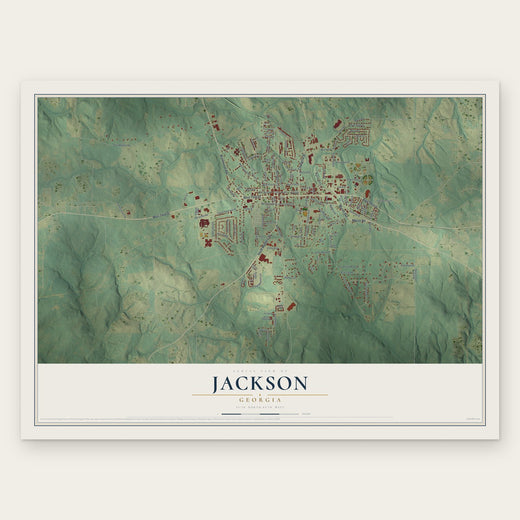 Jackson, Georgia map print, the full design
