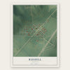 Russell, Arkansas map print, the full design