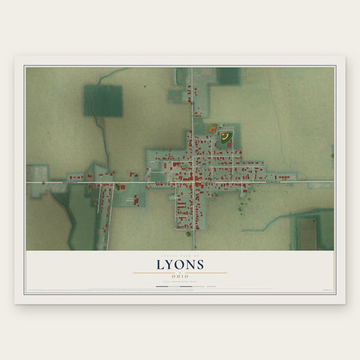 Lyons, Ohio map print, the full design