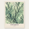 Townshend, Vermont map print, the full design