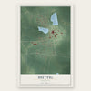 Huttig, Arkansas map print, the full design