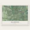 Kalamazoo, Kalamazoo County, Michigan map print, the full design