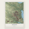 Denton, Texas map print, the full design