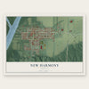 New Harmony, Indiana map print, the full design
