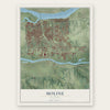 Moline, Illinois map print, the full design