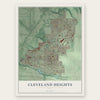 Cleveland Heights, Ohio map print, the full design