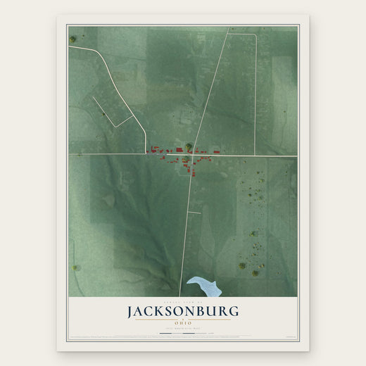 Jacksonburg, Ohio map print, the full design