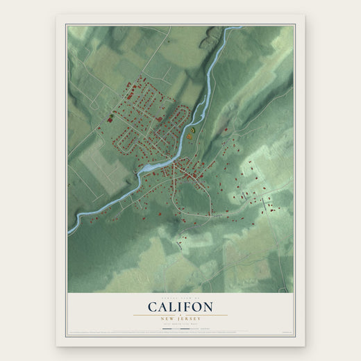 Califon, New Jersey map print, the full design