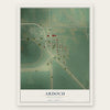 Ardoch, North Dakota map print, the full design