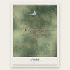Avery, Texas map print, the full design