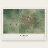 Paxton, Illinois map print, the full design