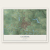 Canton, Illinois map print, the full design