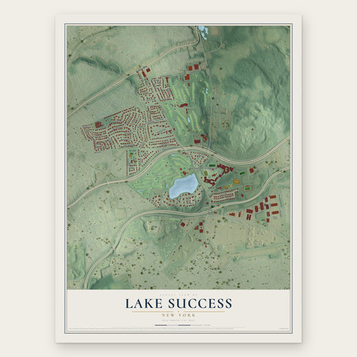 Lake Success, New York map print, the full design