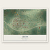 Leeds, North Dakota map print, the full design