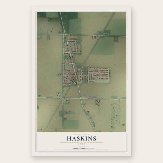 Haskins, Ohio map print, the full design