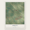 Urbana, Iowa map print, the full design