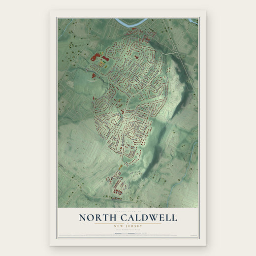 North Caldwell, New Jersey map print, the full design
