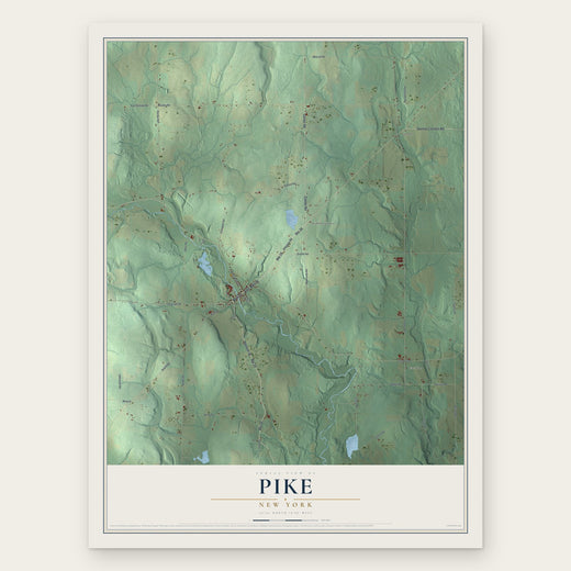 Pike, New York map print, the full design