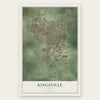 Kingsville, Texas map print, the full design