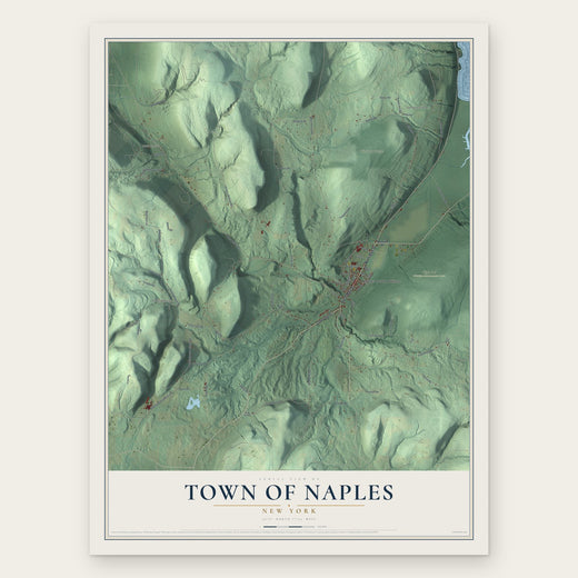 Town of Naples, New York map print, the full design