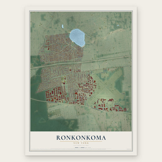 Ronkonkoma, New York map print, the full design