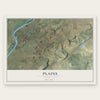 Plains, Pennsylvania map print, the full design