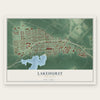 Lakehurst, New Jersey map print, the full design