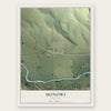 Monowi, Nebraska map print, the full design