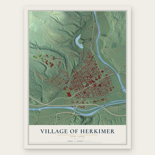 Village of Herkimer, New York map print, the full design