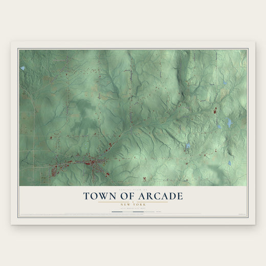 Town of Arcade, New York map print, the full design