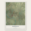 Meridian, Texas map print, the full design