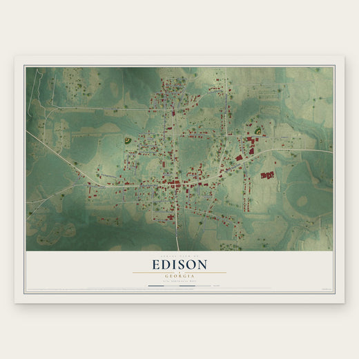 Edison, Georgia map print, the full design