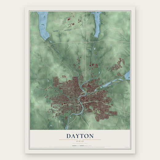 Dayton, Ohio map print, the full design