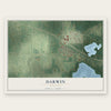 Darwin, Minnesota map print, the full design
