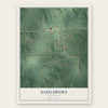 Saulsbury, Tennessee map print, the full design