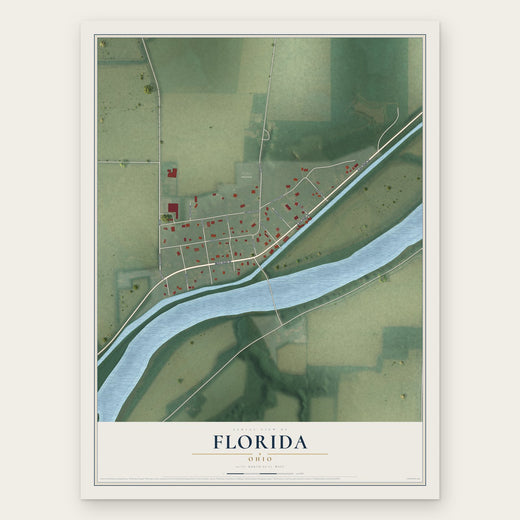 Florida, Ohio map print, the full design